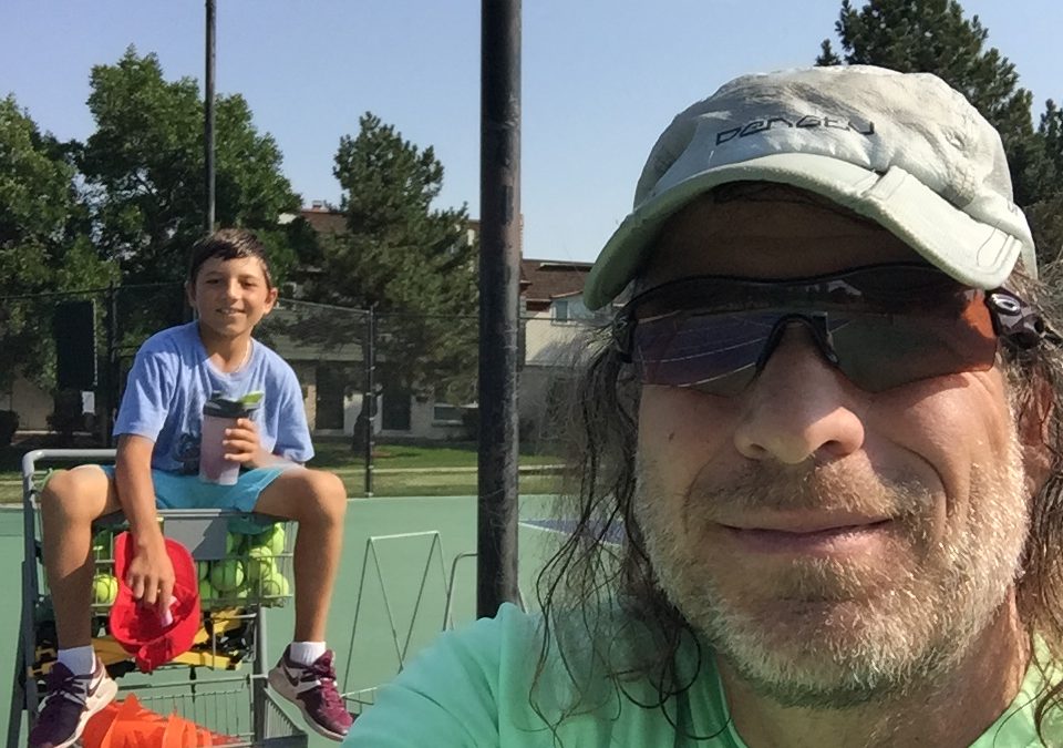 Teo Davidov and Rich Benvin Tennis Practice Session